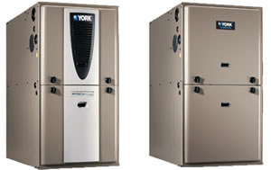 Two different styles of gas furnaces